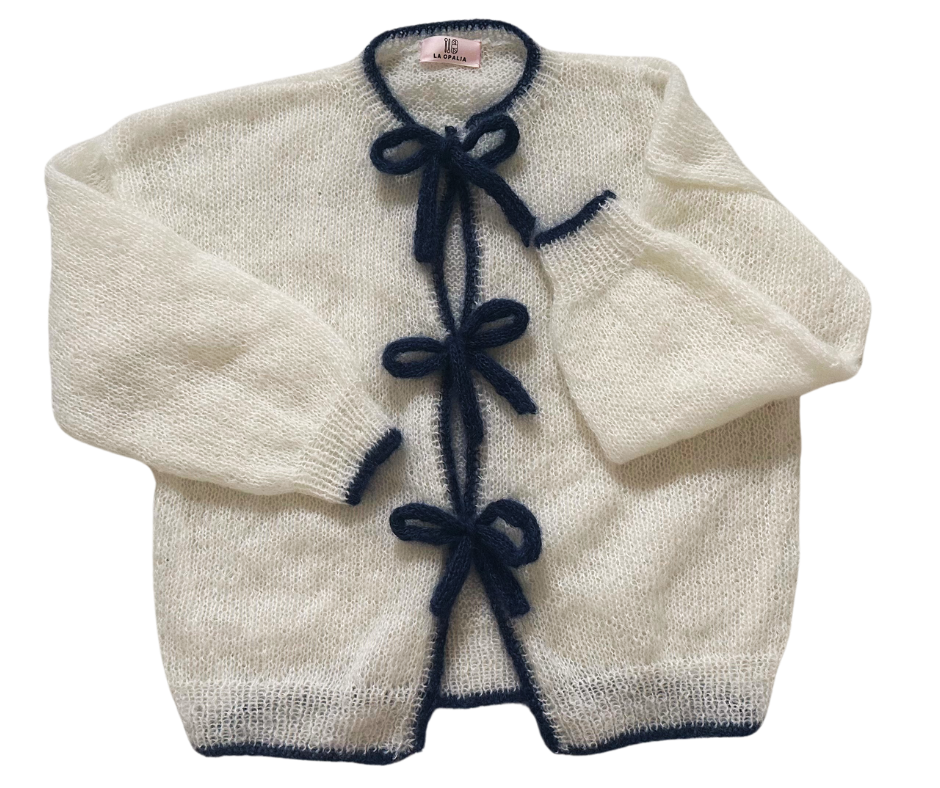 Sweter moherowy granatowy – ciepły, ręcznie robiony sweter premium